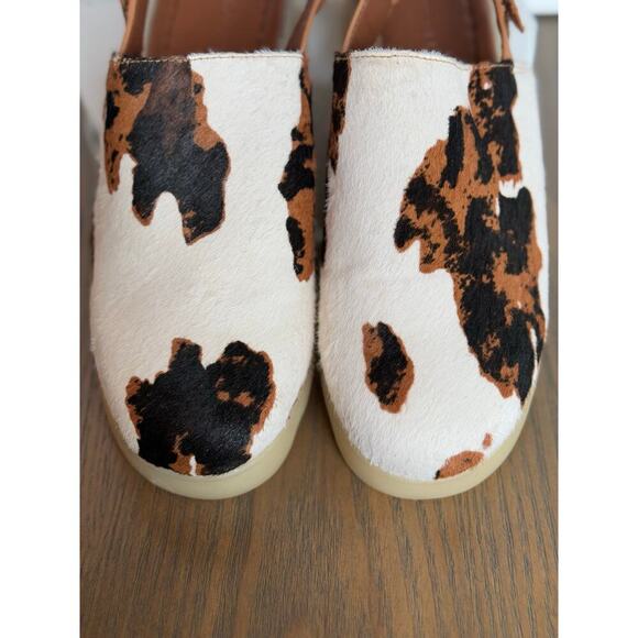 NEW AEROSOLES Wreeland Pony Hair Slingback Mule Womens 10 White Brown Wave Sole - Picture 8 of 10